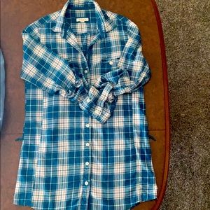 Aerie Long Teal Flannel- medium